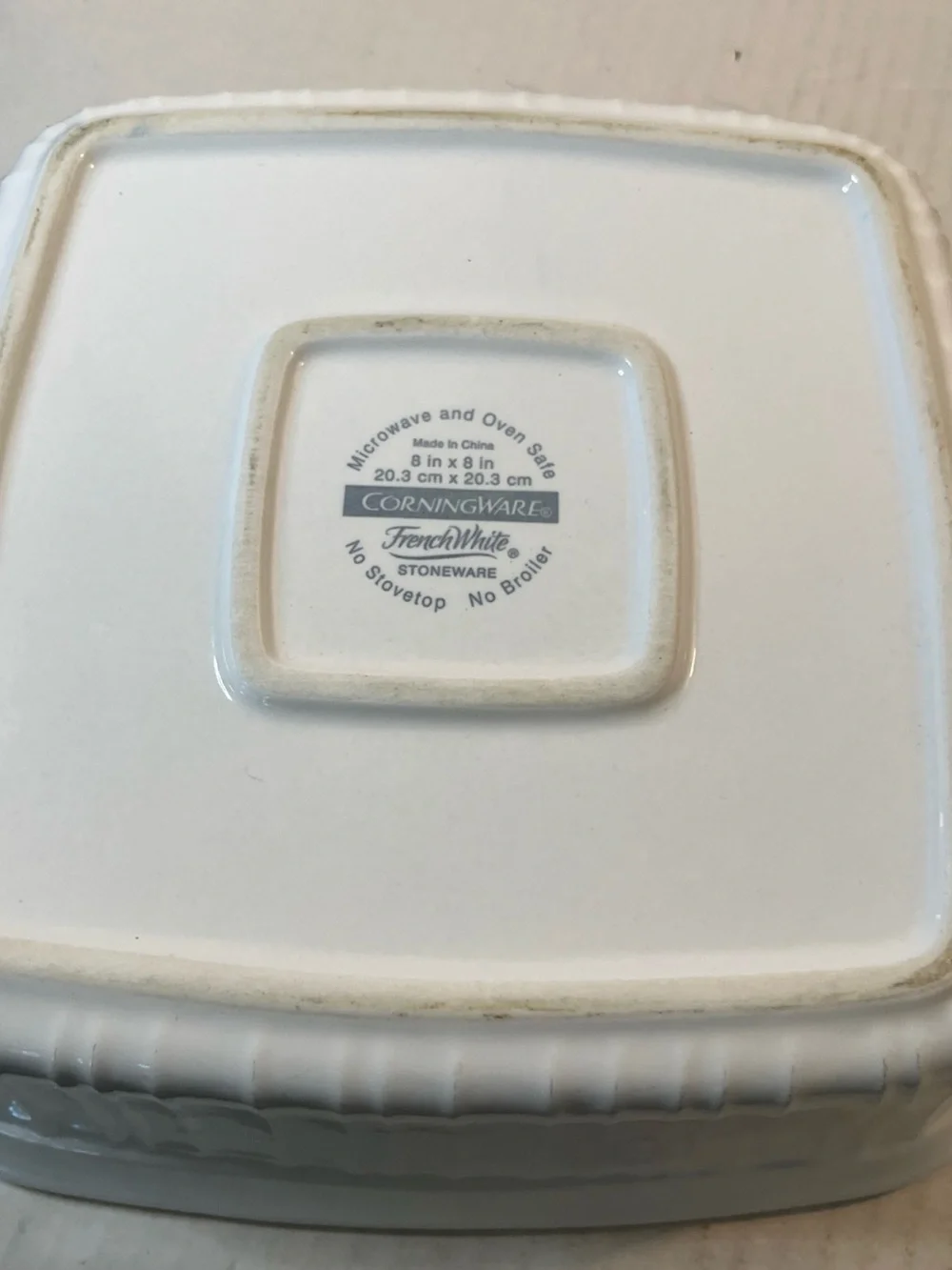 Corningware White Square Baking Dish